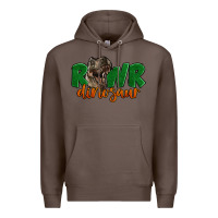 Coffee Rawr Dinosaur Premium Hoodie - LillyAllenDesigns