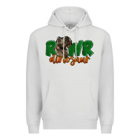 Dove Grey Rawr Dinosaur Premium Hoodie - LillyAllenDesigns