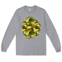 Heather Grey camouflage patch Long Sleeve Tee - BundleAndBundleShop