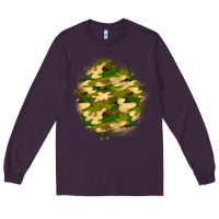 Plum camouflage patch Long Sleeve Tee - BundleAndBundleShop