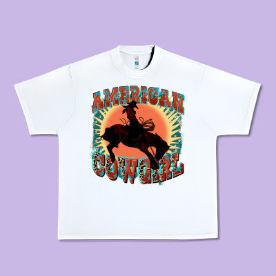 American Cowgirl 4th Of July Urban Heavy Tee Designed By Fadigitalartstudio