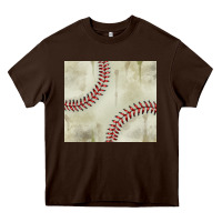 Chocolate Brown dirty baseball pattern Heavy Core Tee - TumblerDesignByShophia