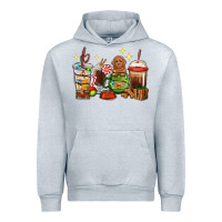 Heather Grey Christmas coffee cups with Poodle Urban Hoodie - RanaPortraitStore