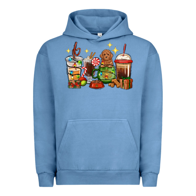 Christmas Coffee Cups With Poodle Urban Hoodie by RanaPortraitStore | Teevron