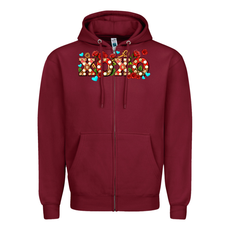 Xoxo Roses And Keys Zipper Hoodie by AdoDesignShop | Teevron