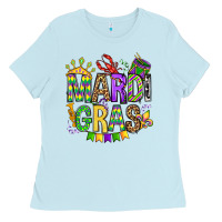Baby Blue mardi gras olivia Ladies Tee - OliviaCreatesArt
