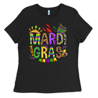 Black mardi gras olivia Ladies Tee - OliviaCreatesArt