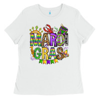 White mardi gras olivia Ladies Tee - OliviaCreatesArt