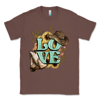 Chestnut Love boots hat western Cowboy Classic Tee - HowdyJamesFarm