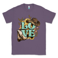 Lavender Love boots hat western Cowboy Classic Tee - HowdyJamesFarm
