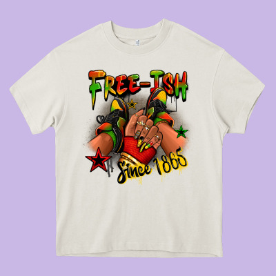 Free-ish Since 1865 Juneteenth Black Girl Sneakers Heavy Core Tee Designed By Ranaportraitstore