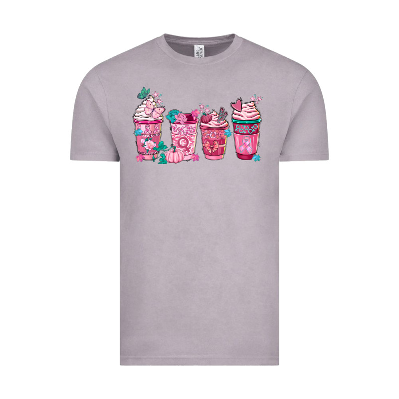 Breast Cancer Coffee Cups Vintage Tee by FaDigitalArtStudio | Teevron