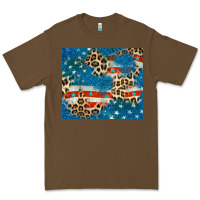 Cacao leopard glitter american flag Premium Tee - CowGirlArtShop