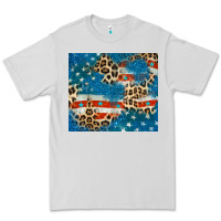 Dove Grey leopard glitter american flag Premium Tee - CowGirlArtShop