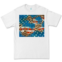 White leopard glitter american flag Premium Tee - CowGirlArtShop