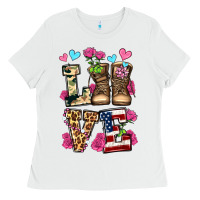 White love valentine's day army boots olivia Ladies Tee - OliviaCreatesArt