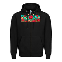 Black lips and strawberries Zipper Hoodie - AdoDesignShop