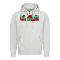 Dove Grey lips and strawberries Zipper Hoodie - AdoDesignShop