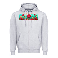 Heather Grey lips and strawberries Zipper Hoodie - AdoDesignShop