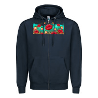 Navy lips and strawberries Zipper Hoodie - AdoDesignShop
