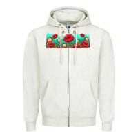 Oatmeal Heather lips and strawberries Zipper Hoodie - AdoDesignShop