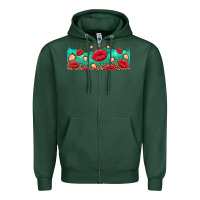 Sports Green lips and strawberries Zipper Hoodie - AdoDesignShop