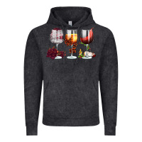 Vintage Black hallothanksmas halloween thanksgiving  christmas wine Vintage Hoodie - FaDigitalArtStudio