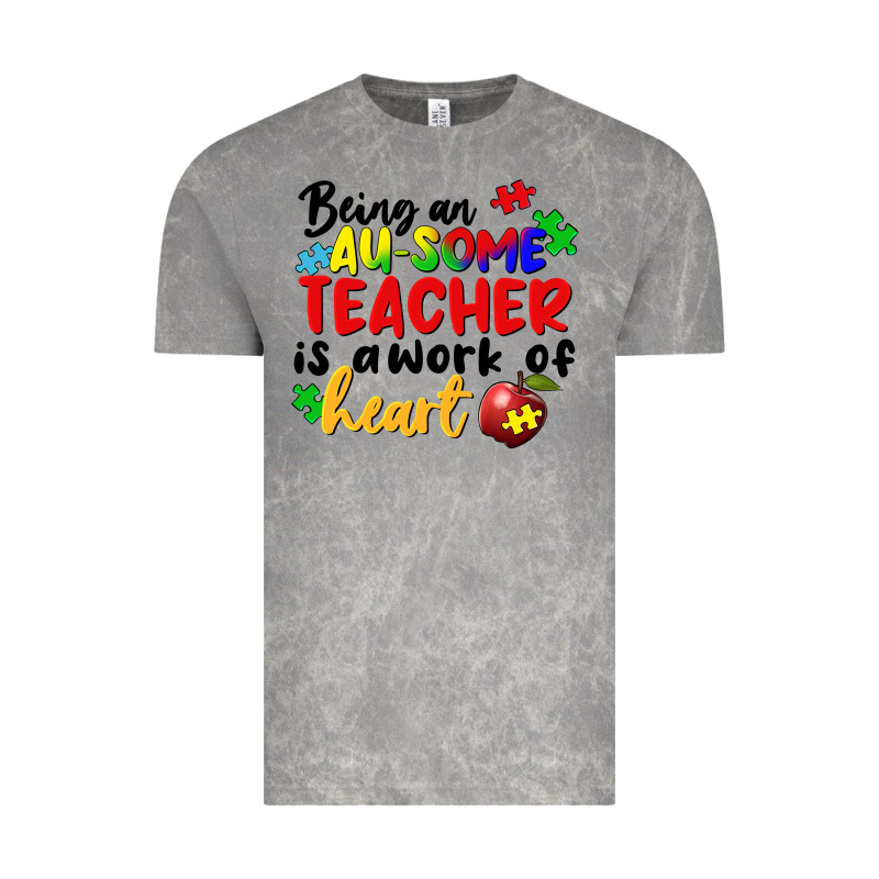 Being An Au Some Teacher Is A Work Of The Heart Vintage Tee by FaDigitalArtStudio | Teevron
