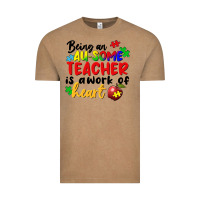 Vintage Coffee Being an au some teacher is a work of the heart Vintage Tee - FaDigitalArtStudio