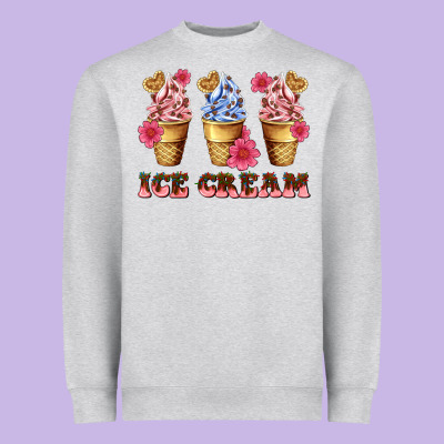 Floral Ice Cream Heavyweight Sweatshirt Designed By Adodesignshop