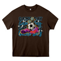 Chocolate Brown Game day soccer Heavy Core Tee - HowdyJamesFarm