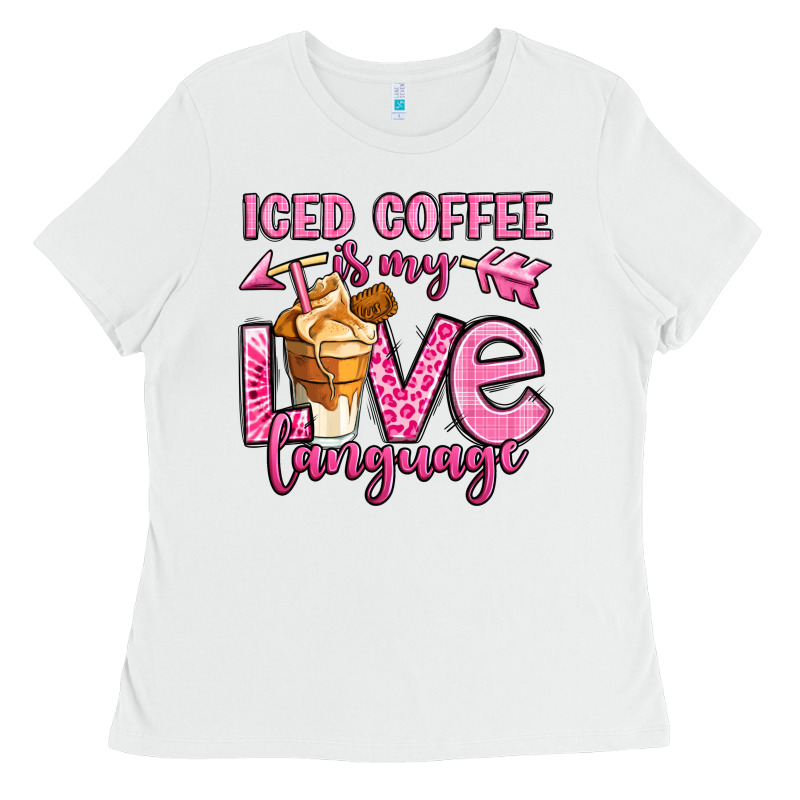 Iced Coffee Is My Love Language Ladies Tee by OliviaCreatesArt | Teevron