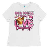 White iced coffee is my love language Ladies Tee - OliviaCreatesArt