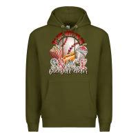 Army Green i am just here for the snack baseball sister Premium Hoodie - RacoonDesign