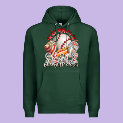 I Am Just Here For The Snack Baseball Sister Premium Hoodie Designed By Racoondesign