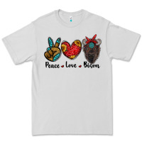 Dove Grey peace love bison Premium Tee - RanaPortraitStore