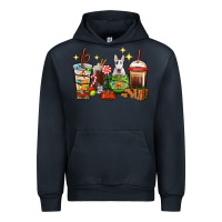 Navy Christmas coffee cups with Bull Terrier Urban Hoodie - RanaPortraitStore