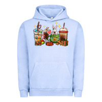 Pigment Grape Ice Christmas coffee cups with Bull Terrier Urban Hoodie - RanaPortraitStore