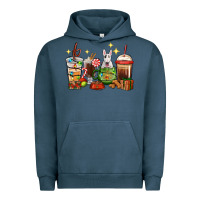 Pigment Midnight Navy Christmas coffee cups with Bull Terrier Urban Hoodie - RanaPortraitStore
