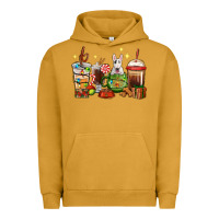 Pigment Peanut Butter Christmas coffee cups with Bull Terrier Urban Hoodie - RanaPortraitStore