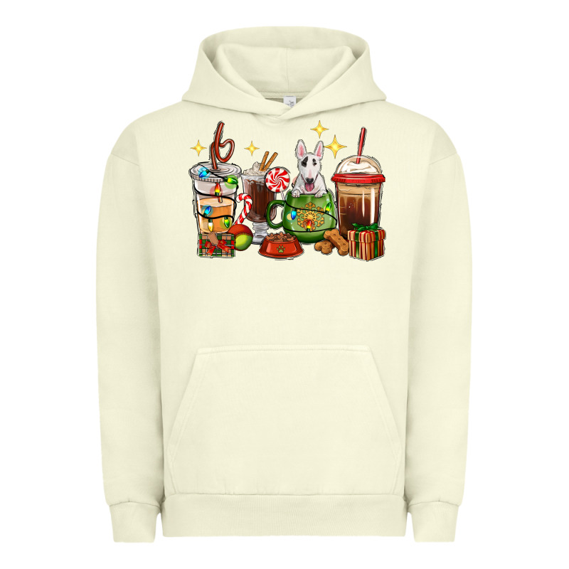 Christmas Coffee Cups With Bull Terrier Urban Hoodie by RanaPortraitStore | Teevron