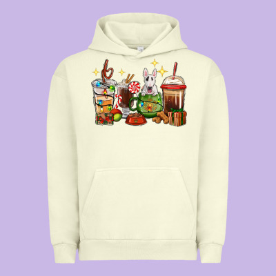 Christmas Coffee Cups With Bull Terrier Urban Hoodie Designed By Ranaportraitstore