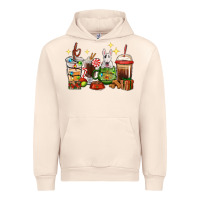 Sandshell Christmas coffee cups with Bull Terrier Urban Hoodie - RanaPortraitStore