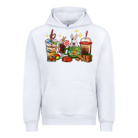 White Christmas coffee cups with Bull Terrier Urban Hoodie - RanaPortraitStore