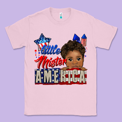 Little Mister America Black Boy Classic Tee Designed By Cowgirlartshop