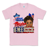 Bubblegum Pink little mister america black boy Classic Tee - CowGirlArtShop
