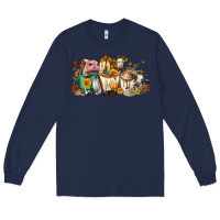 Navy Cows and coffee Long Sleeve Tee - FaDigitalArtStudio