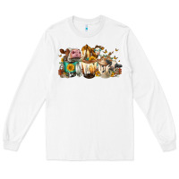 White Cows and coffee Long Sleeve Tee - FaDigitalArtStudio