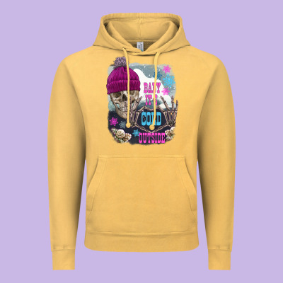 Skeleton Baby It's Cold Outside Vintage Hoodie Designed By Fadigitalartstudio