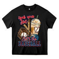 Black Grab your joe lets go baseball Heavy Core Tee - HowdyJamesFarm